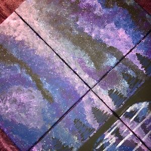 4 Piece Galaxy Canvas Painting